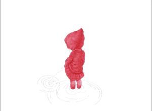 Niñas Rojas, Rafa. 2008 Lapicero de tinta roja sobre papel arches 300gr.  56 x 76 cm. Colección Privada 