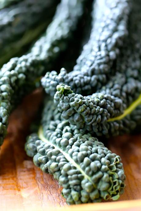 Penne au Kale (Cavalo Nero ou chou palmier dit noir de Toscane ) gorgonzola et noix