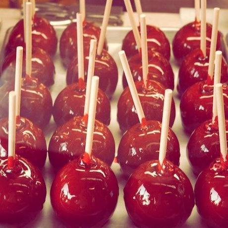 Valentine's Candy apple red, impression, gourmands, carnaval, fête foraine, l'été, rouge vif, fruit, photo, fine art photographie 8 « x 8 »
