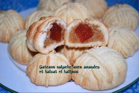 Gâteaux nakache aux amandes et halwat el halkoum