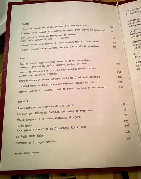Restaurant Le 68 Guy Martin, la carte - Les Petits Plats de Mélina