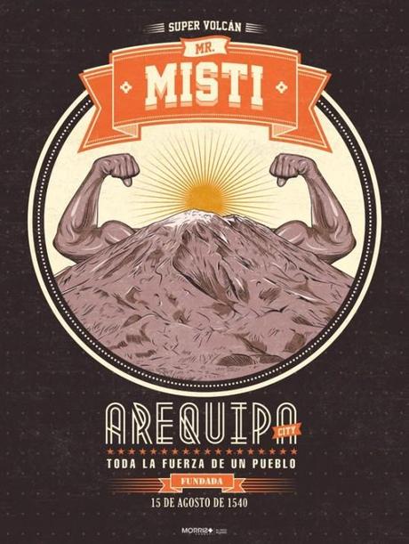 Illustration, Caricature volcan