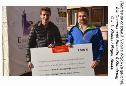 Les Trophées «Alsace, Terre de Jeunes Talents» 2013 : remise des chèques de 3 500 € aux cinq jeunes talents dans les territoires !