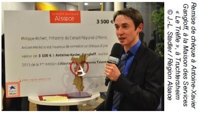 Les Trophées «Alsace, Terre de Jeunes Talents» 2013 : remise des chèques de 3 500 € aux cinq jeunes talents dans les territoires !