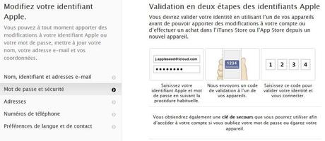 Apple ID validation 2 etapes