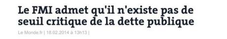 Le FMI avoue: il n’existe pas de seuil entre dette publique et perspectives de croissance…