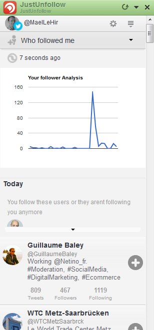 JustUnfollow : who followed me Utiliser les applications HootSuite