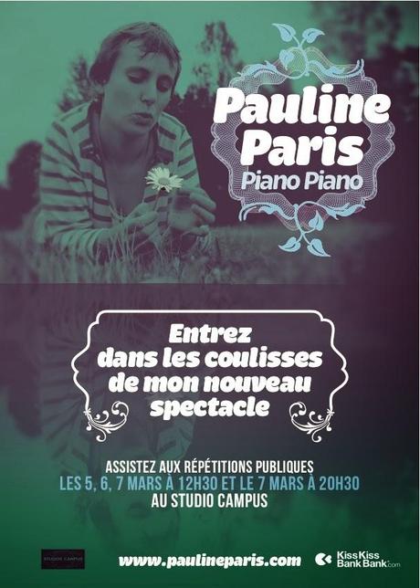 Jouez les VIP de PAULINE PARIS : répétitions publiques au Studio Campus (Paris). 5, 6, 7 mars 2013 à 12h30