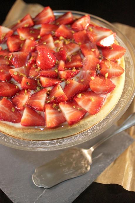 Tarte aux fraises { crème d'amandes et pâtissière }