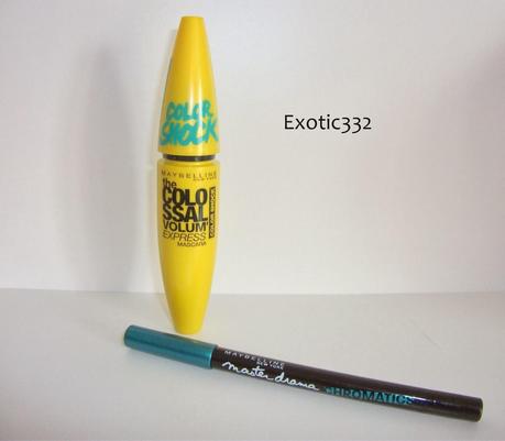 Mascara Colossal Colorshok en turquoise electric de Gemey Maybelline