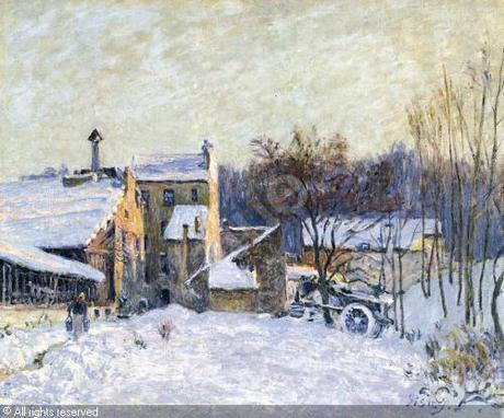 Les impressionnistes en privé, 100 chefs-d’oeuvres de collections particulières, au Musée Marmottan-Monet (Paris 16) Une cour à Chaville, Sisley