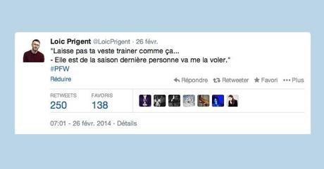 Paris Fashion Week: à suivre à travers les tweets hilarants de Loïc Prigent