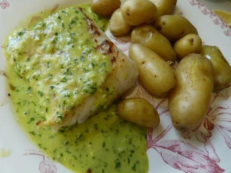 pavé de lieu jaune sauce basilic