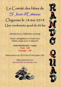 Rando quad du comité des fêtes de St Jean d'Estissac le 18 mai 2014