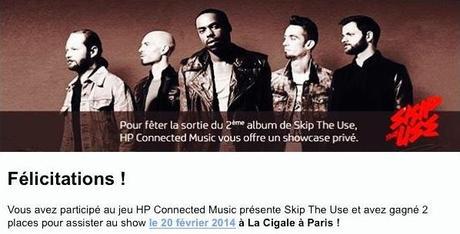 Skip the Use - Concours HP Skip the Use : La Cigale + Fnac Bercy + ONPC