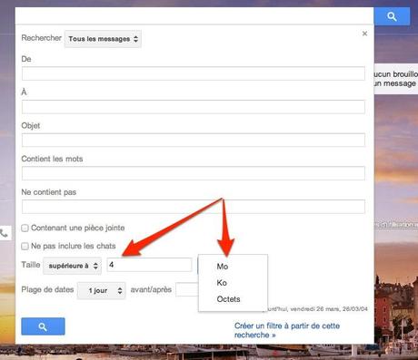 gmail recherche pièce jointe Gmail: comment rechercher des pièces jointes selon leur taille