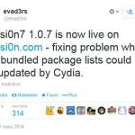 Jailbreak iOS 7 : Evasi0n 7 1.0.7 corrige un problème de paquets Cydia evasi0n7-1.0.7