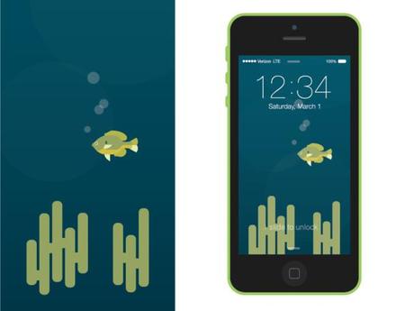 Un poisson qui bulle en fond d'écran sur votre iPhone