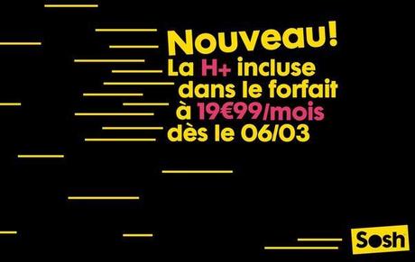 Sosh H+ forfait 19.99 euros