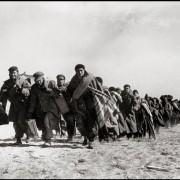 Réfugiés espagnols pendant leur transfert au camp de Barcarès (Pyrénées-Orientales), mars 1939, Robert Capa © 