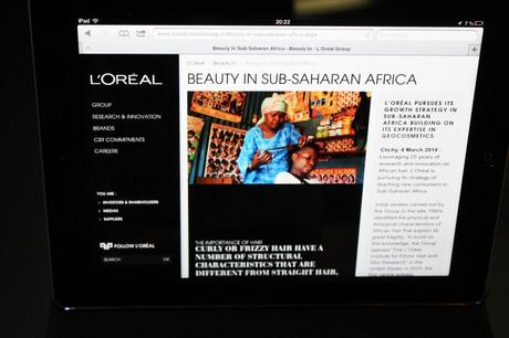 J’y étais – Le “Beauty Lab” par L’Oréal sur l’Afrique et la beauté noire.