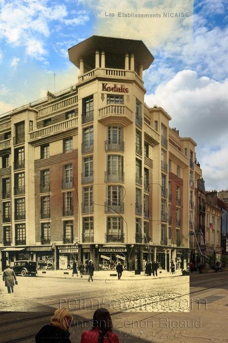Rue de Vesle, immeuble art-déco Kodak, établissements Nicaise