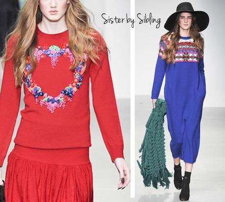 sister by sibling hiver 2014-2015, robe pull tendance, tendance pull hiver 2014-2015, pull brodé