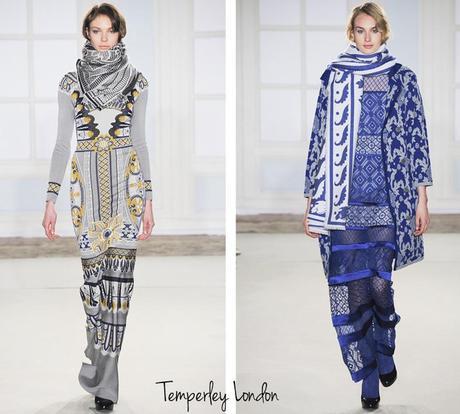 defile londres hiver 2014-2015, temperley london robes longues, tendance art nouveau