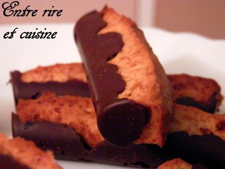 Cookies finger au Pralin enrobés de chocolat