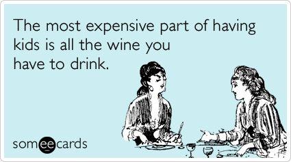 The most expensive part of having kids is all the wine you have to drink.