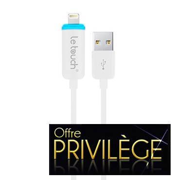 Offre privilège : -50% sur le câble Lightning électroluminescent pour iPhone et iPad