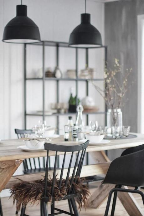 Cuisine bois et noir Vosges Paris via Nat et nature Semaine 10 sur les blogs déco