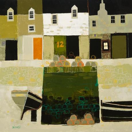 brushstrokesandshutterclicks:  George Birrell, The Shore  Un peintre écossais. J’adore ses couleurs, son cadrage frontal, la naïveté choisie. C’est joyeux.