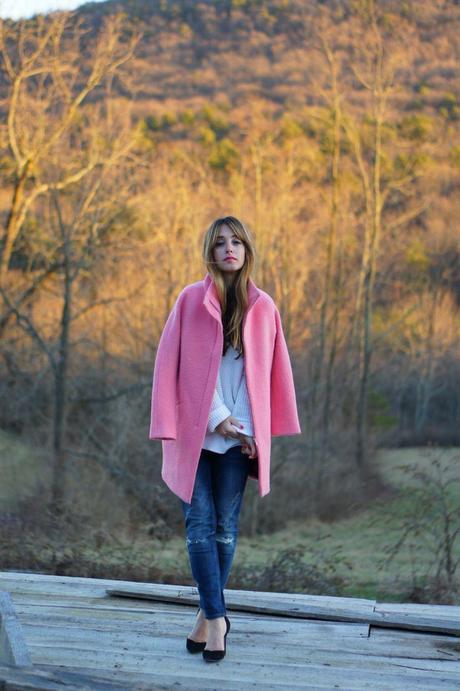 Zara pink coat
