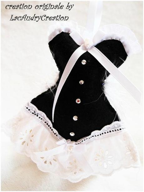 corset de mariée noir et blanc recto by lacaudry creation