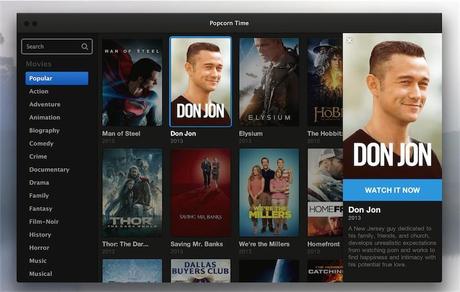 Popcorn Time stream n’importe quel film sans le télécharger