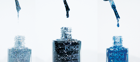 Kiko Fancy Top Coat nailpolish vernis swatch 657 Argento 664 Zaffiro 666 Nero