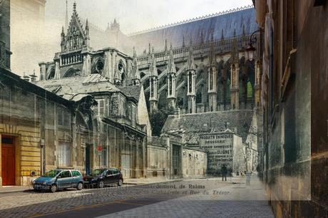 la rue du trésor vers la cathédrale, 1ère Guerre-Mondiale