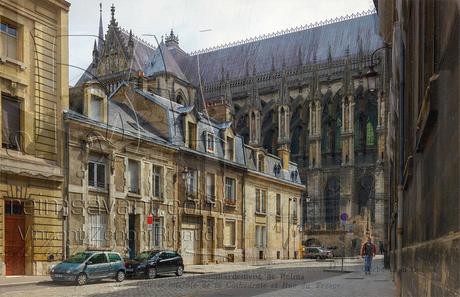 la rue du trésor vers la cathédrale, 1ère Guerre-Mondiale