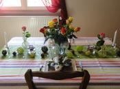 table roses fraiches...