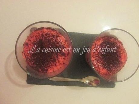 Mousse framboise/chocolat à l'agar agar 