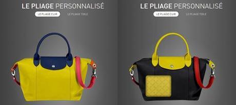 Longchamp, sac pliage cuir et toile