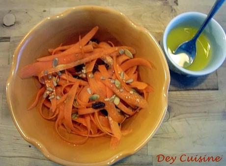 Salade de tagliatelles de carottes à l'orange