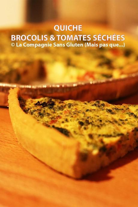 Quiche aux brocolis et tomates séchées, sans gluten, sans lait