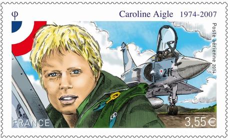Emission d'un timbre en l'honneur de Caroline Aigle