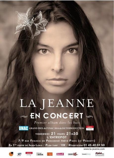 A ne pas rater ! La Jeanne en concert, le vendredi 21 mars à 21h30 à l'Entrepôt !