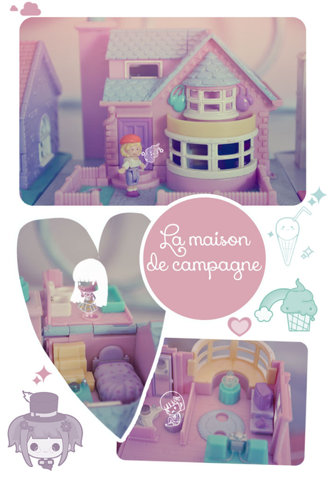 maison polly pocket, 90's toy, jouet vintage, Polly Pocket country house, bay window