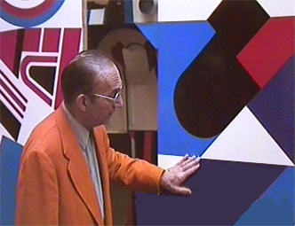 Jean Dewasne dans son atelier parisien en 1995
