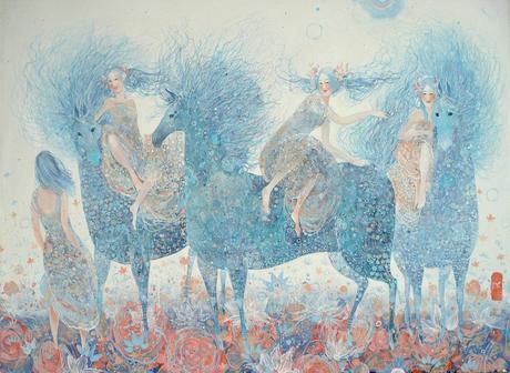 Yulia Luchkina – Fine Art painting Yulia Luchkina – bonheur-bonheur-bonheur / Technique mixte