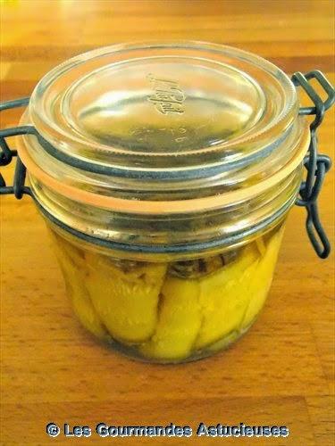 Courgettes roulées à l'huile d'olive (conservation)